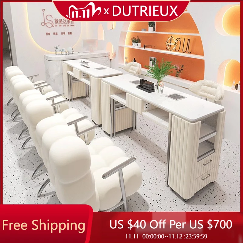 

Высокое качество Mesa Nail Desk Light Роскошный белый современный дизайн Маникюрный стол Профессионалы Ручной Tavolo Unghie Мебель для салона