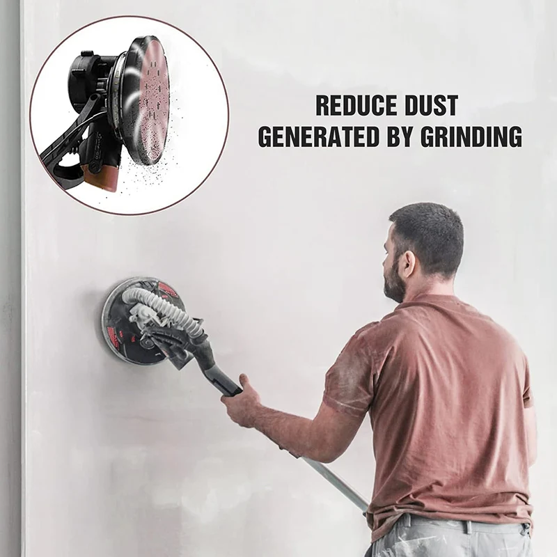 แผ่นกระดาษทรายแบบมีรู 8 รู ขนาด 9 นิ้ว 10 ชิ้น แบบตีนตุ๊กแก ความละเอียด 40-2000 กริต สำหรับเครื่องเจียรแบบสุ่มวงโคจร