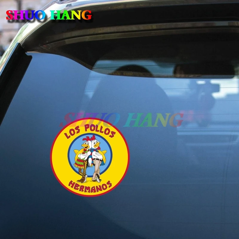 Los Pollos Hermanos Round Breaking Bad - Waterproof Round Decal Sticker Vinyl Waterproof Body Bumper, Motorcycle Accessories