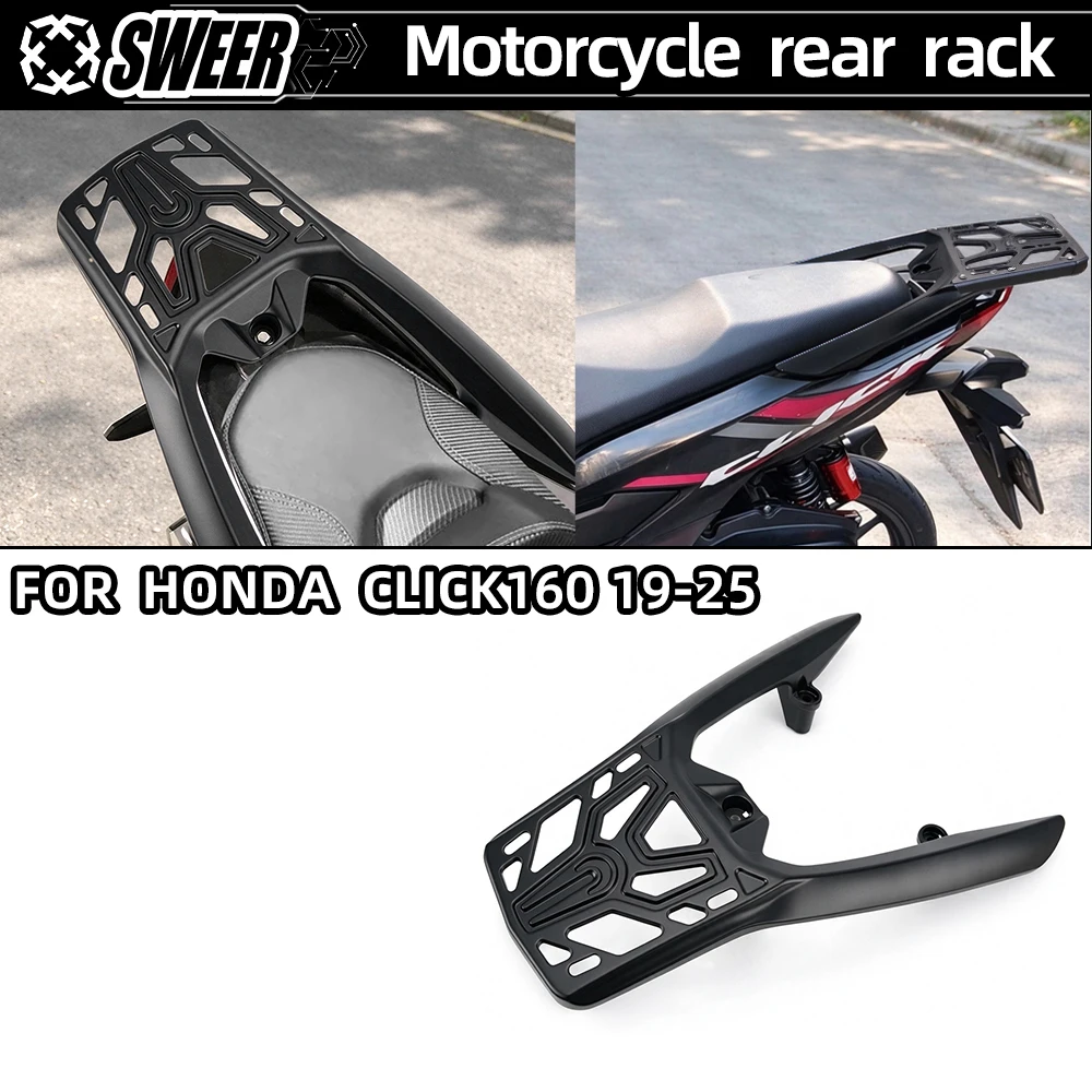 Motorcycle Modified Integrated Rear Rack Aluminum Alloy Tail Box Luggage Support Bracket Fit For Honda Click 2019-2025