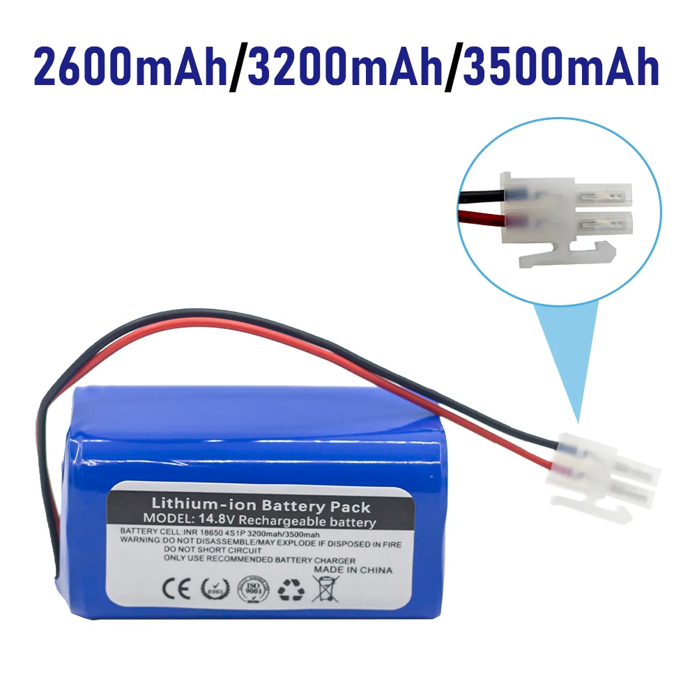 

14.4V 2600/3200/3500mah Rechargeable Lithium Battery For ILIFE A4s A6 V7s Plus A9s W400 Robot Vacuum Cleaner INR18650 M26-4S1P