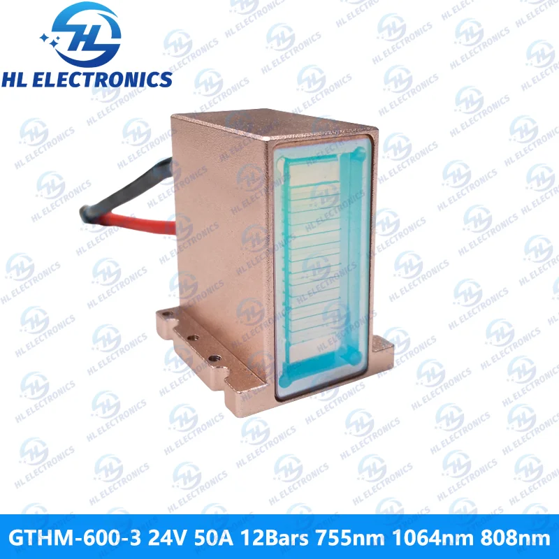 GTHM-600-3 Golden 24V 50A 12Bars 600W 808nm 755nm 1064nm Triple Wavelength Laser Stack for Hair Removal Machine