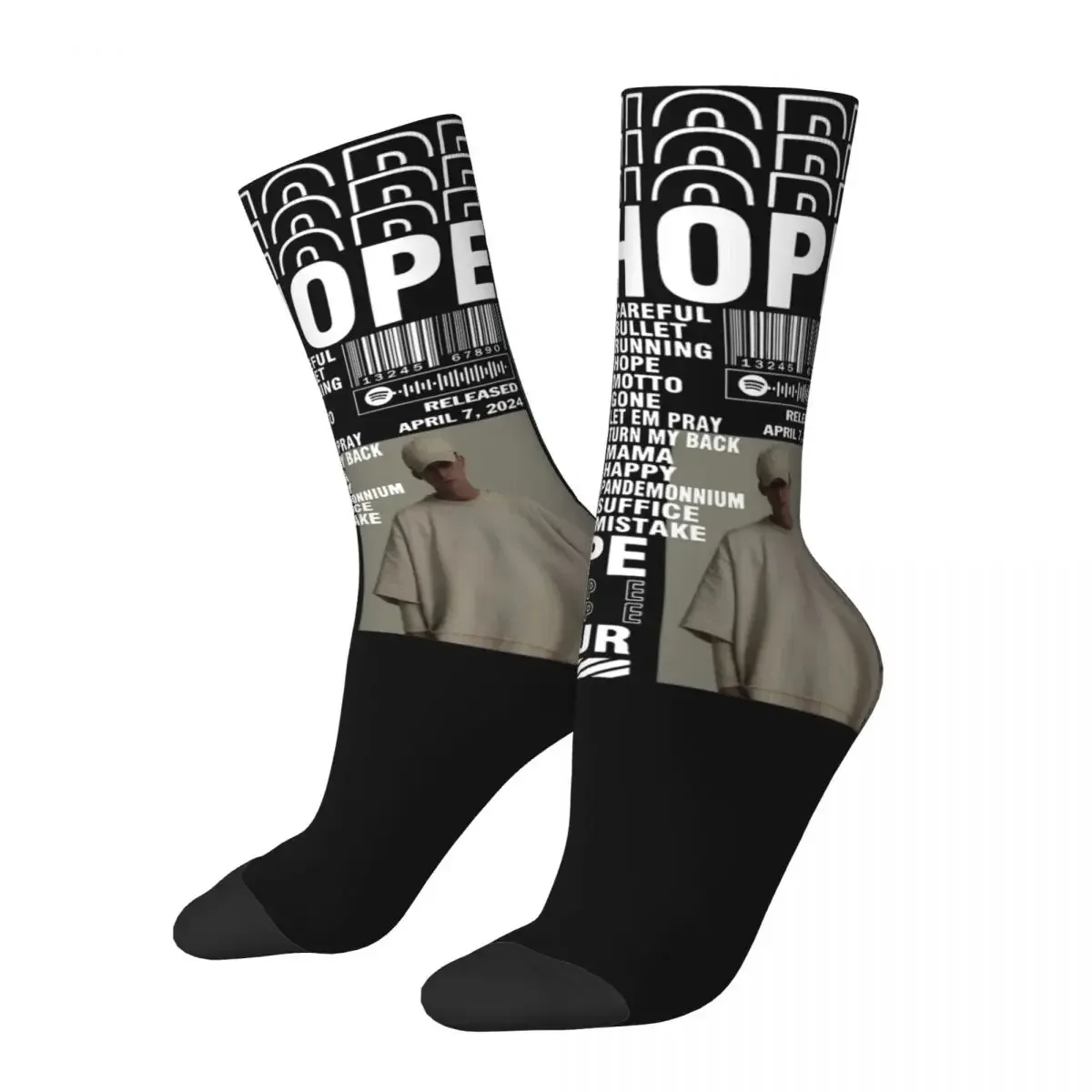 Cool 2024 NF Hope Album Tour Theme Basketball Socks Accessories All Season Hip Hop Cotton Crew Socks Breathable