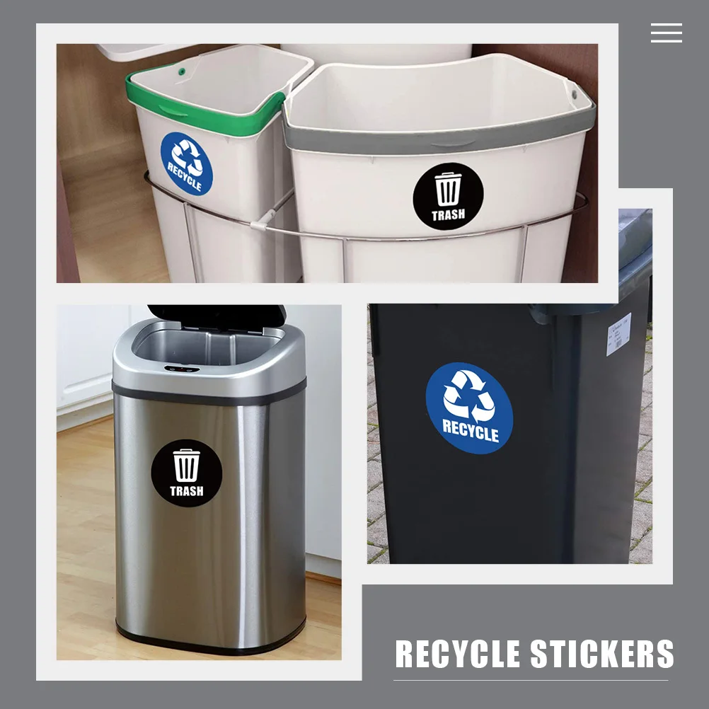 

1Set Trash Can Recycle Stickers Waterproof Self-Adhesive PVC Decals for Home Office Yard Garbage Sorting Recycling Sticker