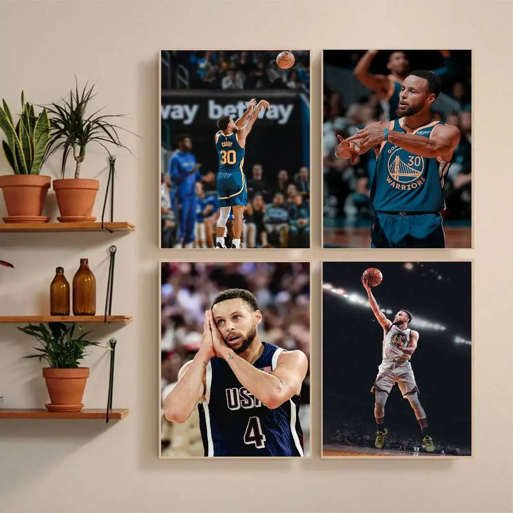 Athlete S-Stephen C-Curry  Poster Self-adhesive Art Waterproof Paper Sticker Coffee House Bar Room Wall Decor
