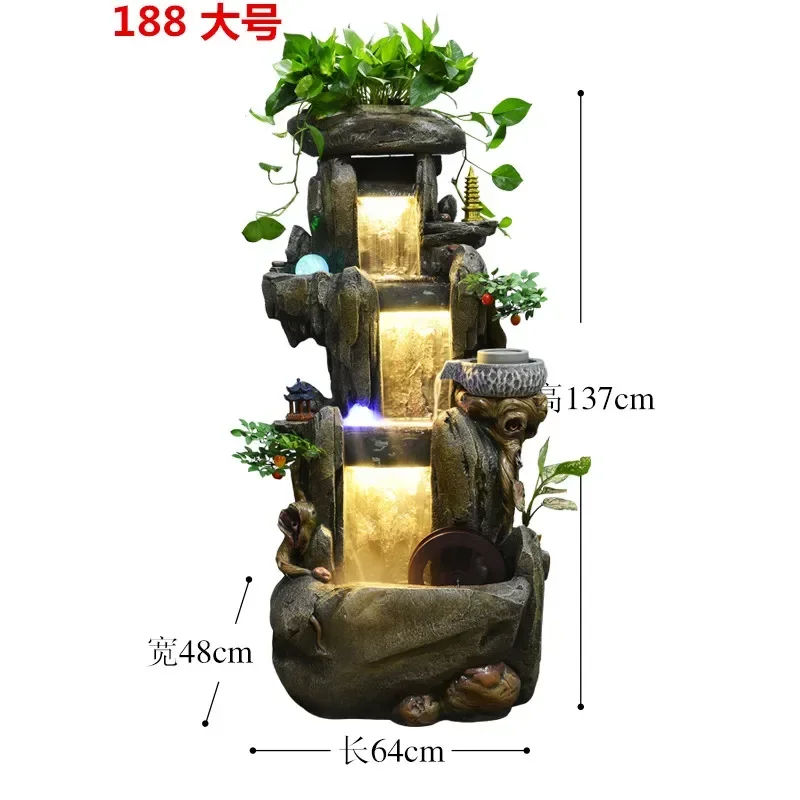 Large rockery, flowing water, fountain, relocation, opening, attracting wealth, fish tank, feng shui wheel, floor decoration