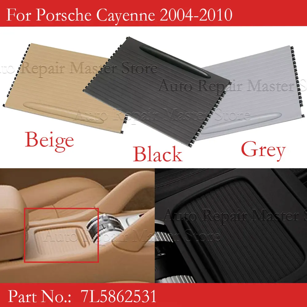 7L5862531 Car Front Center Console Cup Holder Roller Blind Cover For Porsche Cayenne 2003-2010 Cup Holder Roller Blind Cover