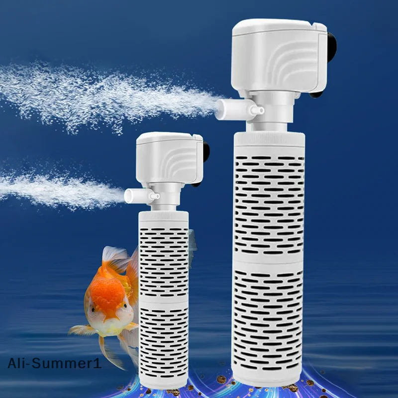 【E】3 في 1 مضخة فلتر حوض السمك خزان الأسماك الصامت غاطسة الهواء الأكسجين مهوية حوض السمك مضخة هواء تغيير المياه مضخة موجة صانع