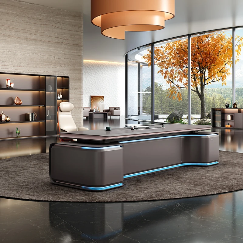 

L Shaped Luxury Wooden Office Desk - Executive Premium Manager Table