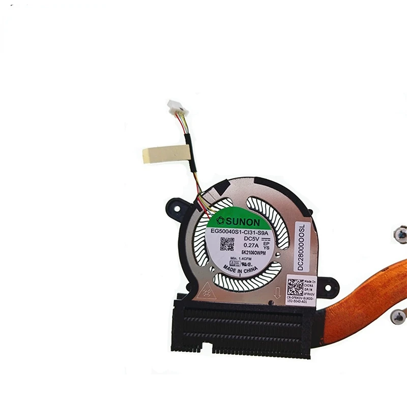 

0G4WF7 0WX28K 0FRK0V Новый оригинальный для ноутбука Dell XPS13 9300 9310, вентилятор радиатора процессора, модуль радиатора, охлаждающий вентилятор