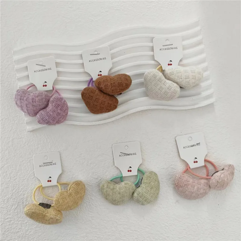Cotton Linen Fabric Heart Brooch 3D Cute Pin Forest Style Star Hair Tie and Clip Kit Versatile Daily Women