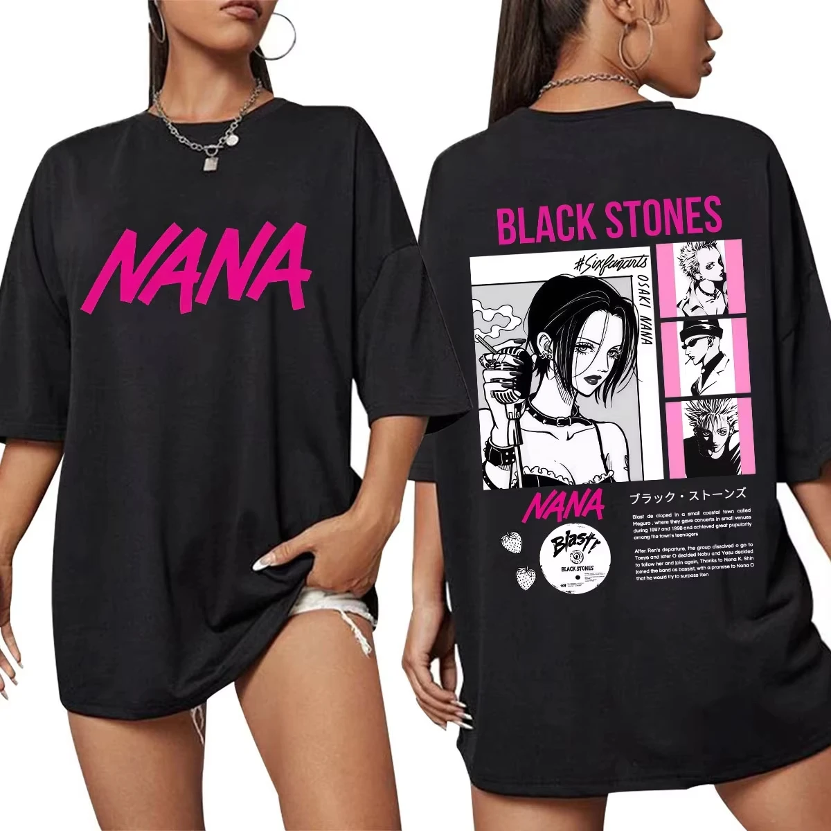 2026 Sommer Bestseller Japanische Anime Nana Osaki Grafik Baumwolle Y2k T-Shirt für Männer und Frauen Streetwear Hip Hop Punk Oversized T-Shirt