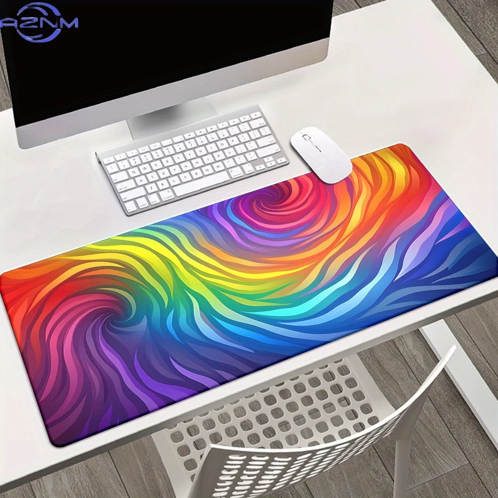Rainbow Cool Vortex Mousepad: mm, Gaming Accessories, Waterproof, Anti-Slip, Rubber Material