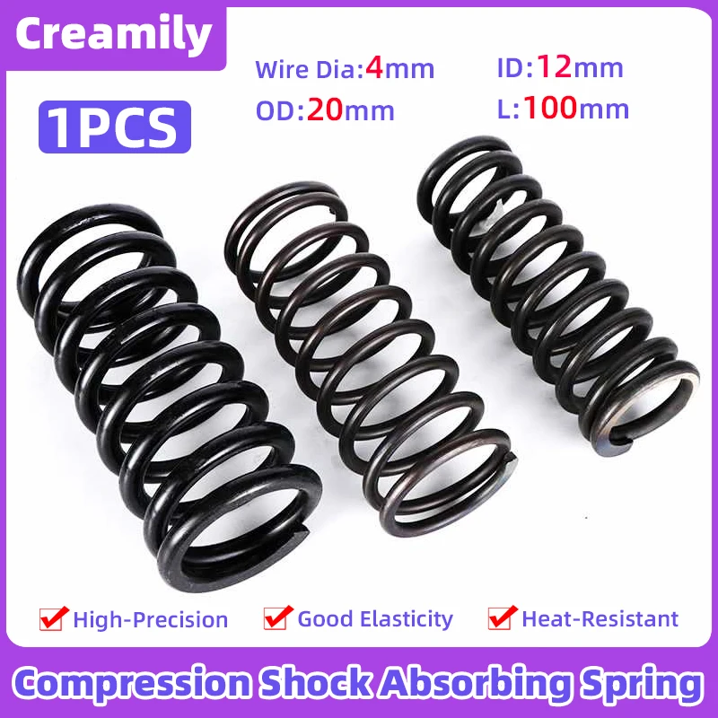 

Creamily 1PCS Shock Absorbing Steel Compression Spring Return Springs Steel Wire Dia=4mm Out Diameter=20mm Length=100mm