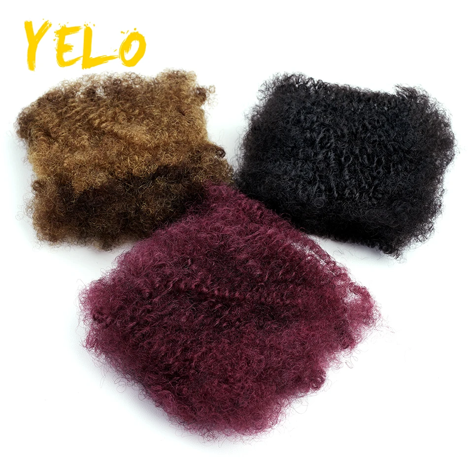 Yelo Mongolian Braid Unprocessed Afro Kinky Curly Wave Remy Human Hair Bulk For Braiding Crochet Braids For Salon Supply No Weft