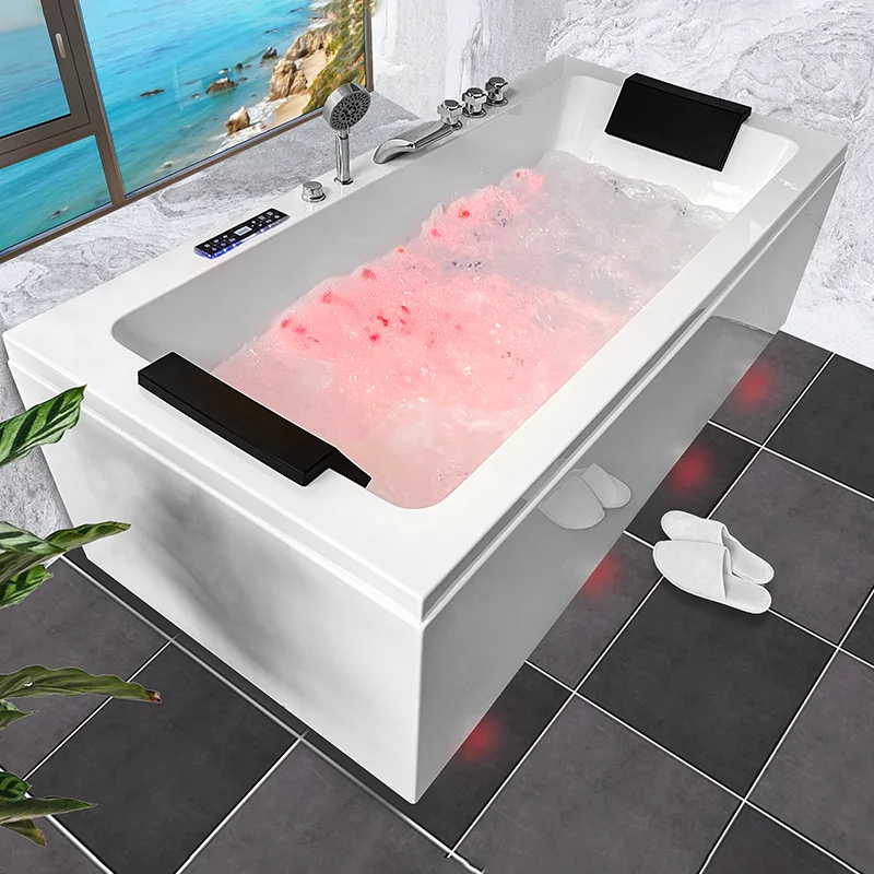 

Wholesale White Bathtubs led acrylic whirlpool Hot Tub jacuzzis bathtuband Baths Massage modern bathtub spa Indoor with shower