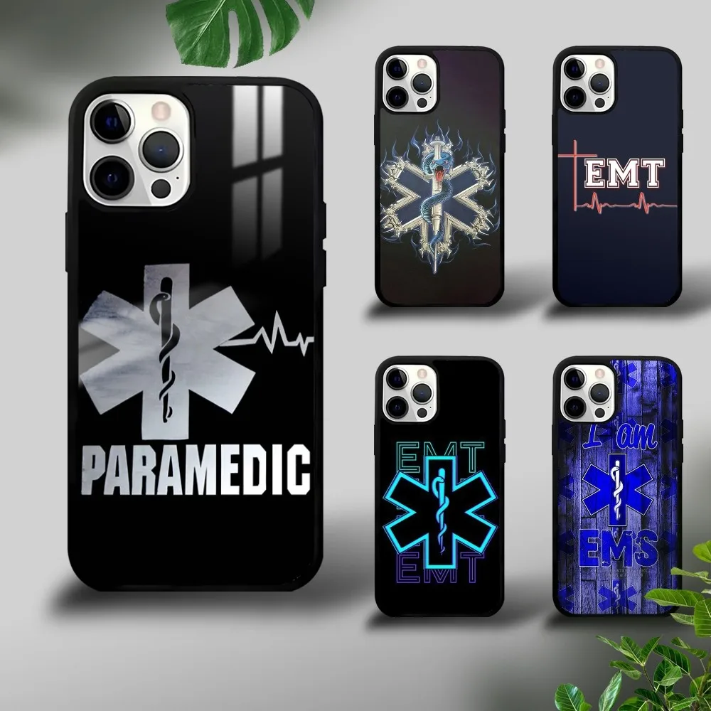 

P-Paramedic A-Ambulance Phone Case For iPhone 16 15 14 13 12 11 Pro Xs Max Mini Plus Celulares Hard Funda