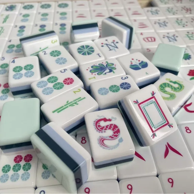 American mahjong portable board game party casual chess and card hand rub acrylic engraving material 160 pieces 32mm