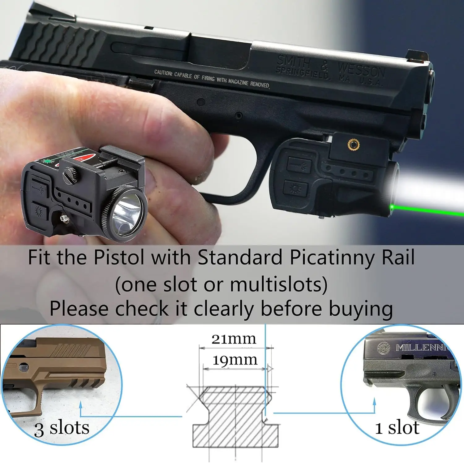 Pistol Airsoft Gun Lasers with Magnetic Charging and Strobe FunctionPistol Flashlight Laser with 20mm Picatinny rail