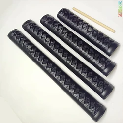 Black Tsuka Handle Alloy Fuchi Kashira Leather Ito Fittings F Japanese Samurai Sword Wakizashi Katana Tanto Knife Accessories
