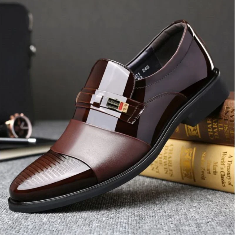 Pointed Toe Spring Autumn Social Shoe for Men Brown Black Casual Business Official Party Low Price Italian Suit Dress Shoes Man