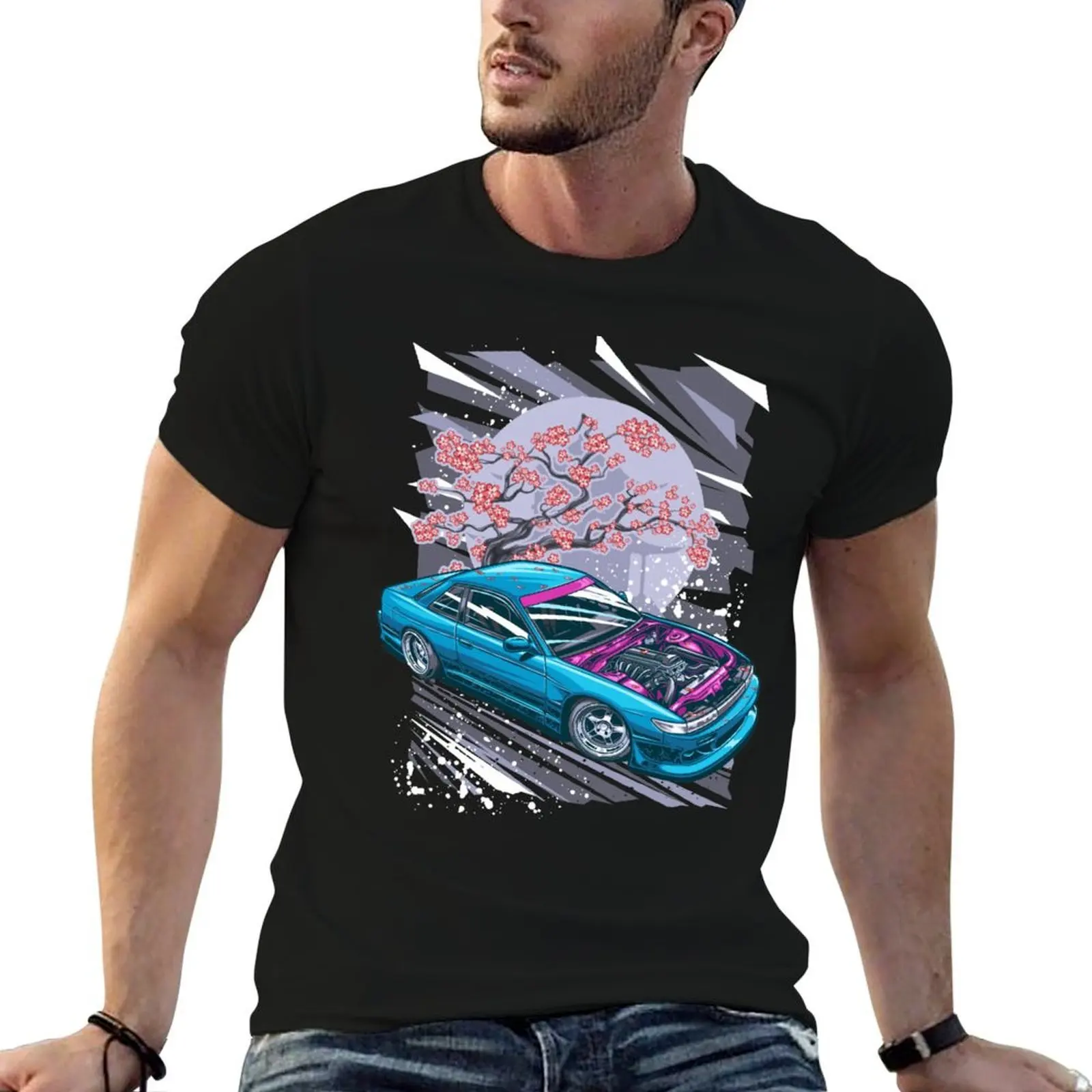 

240sx s13 Sakura T-Shirt man t shirts high quality luxury brand man t shirt summer T-Shirt