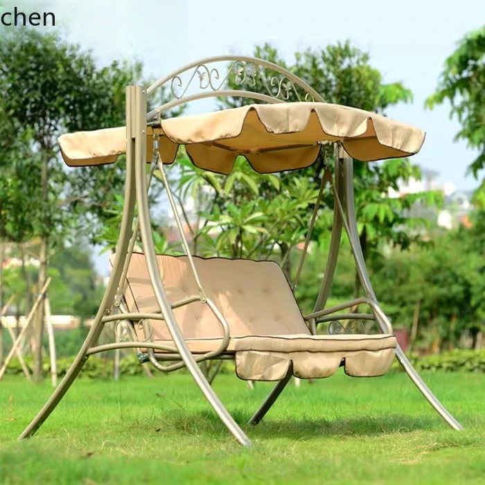 Swing Chair Outdoor Chiaki Three-person Hanging Chair Rocking Bed Terrace Iron Rocking Chair Swing Iron Art