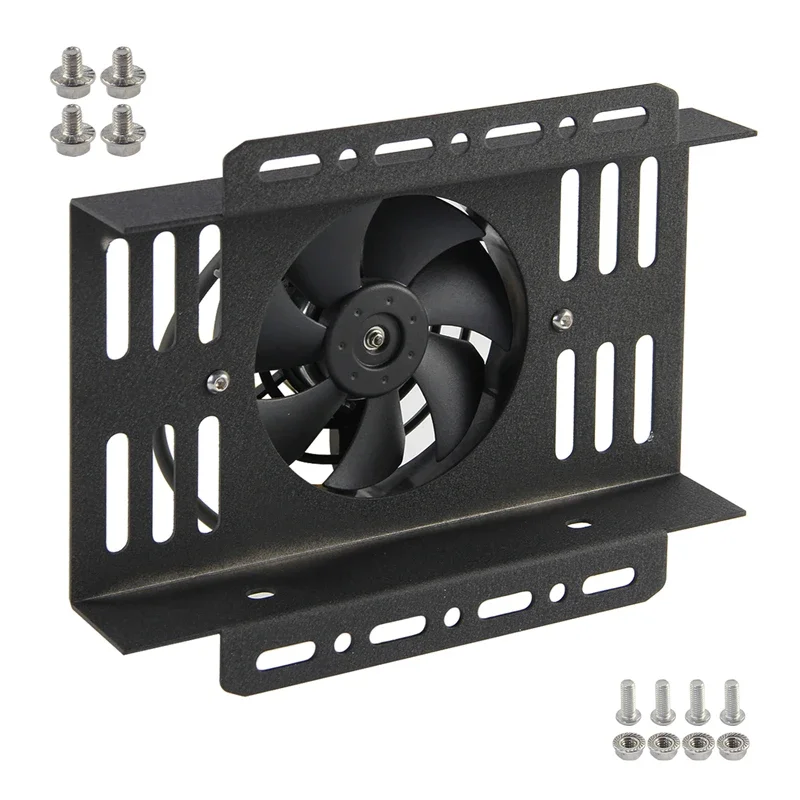 

Крышка вентилятора масляного радиатора с планкой и пластиной, универсальная маленькая двухпроходная крышка с одним электрическим вентилятором 5,5 дюйма, комплект задней всасывающей алюминиевой кожух, черный