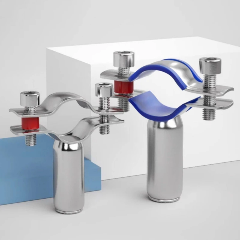 1Pcs 304 Stainless Steel Fixture Pipe Bracket Welding Water Pipe Fixed Circular Pipe Clamp PVC Locking Clamp 8-219mm