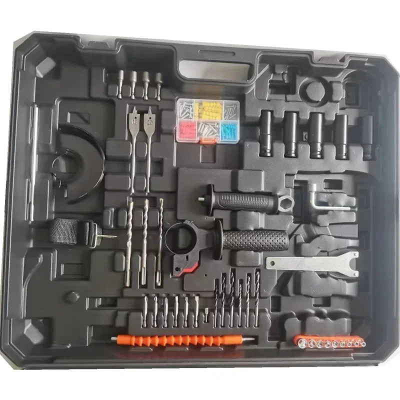 Kit de ferramentas elétricas, martelo elétrico, broca de impacto, moedor de ângulo sem escova, chave sem fio, portátil, serra circular, conjunto de fe