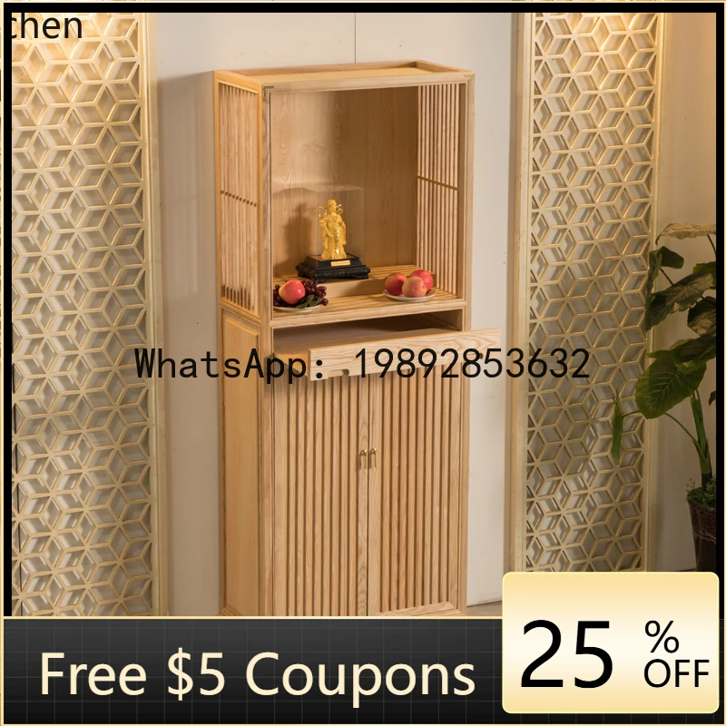 

AB solid wood Buddhist shrine oering table household God of Wealth standing cabinet modern light luxury Buddhist shrine