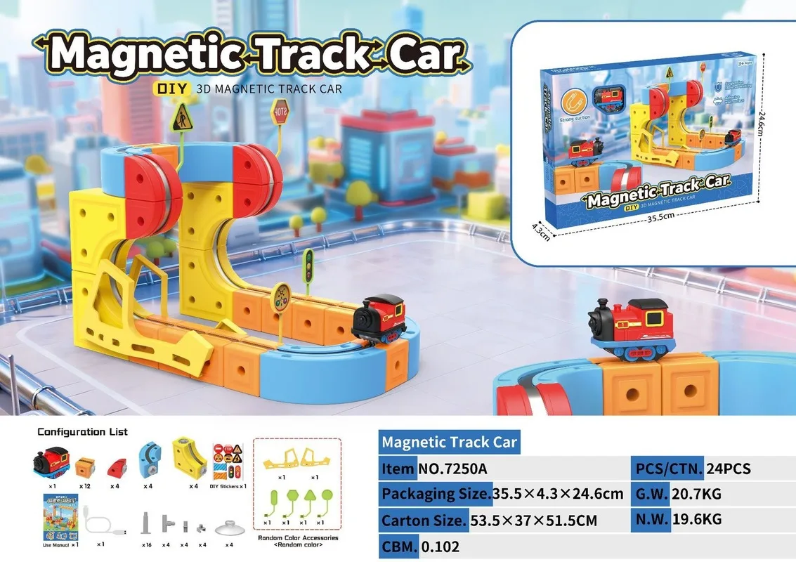 Elektryczny pociąg magnetyczny o dużej prędkości, do samodzielnego montażu, z elementami magnetycznymi, niespodzianka dla dzieci na prezenty świąteczne.