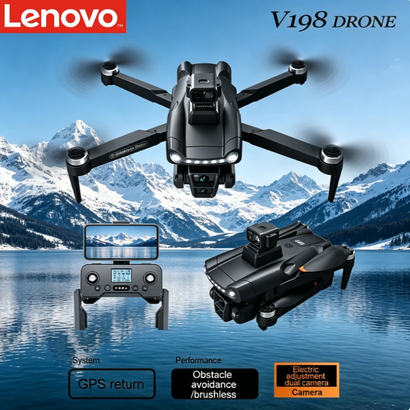 

Lenovo V198 GPS Mini Foldable Drone 8K Camera 5G FPV Brushless Optical Flow Laser Obstacle Avoidance Quadcopter Drone