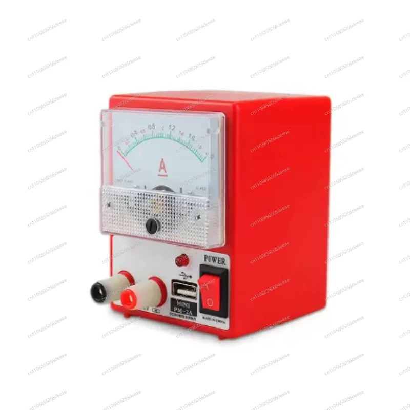 Mini DC Power Supply with Analog Ammeter, USB Output for Phone Repair & Electronic Testing