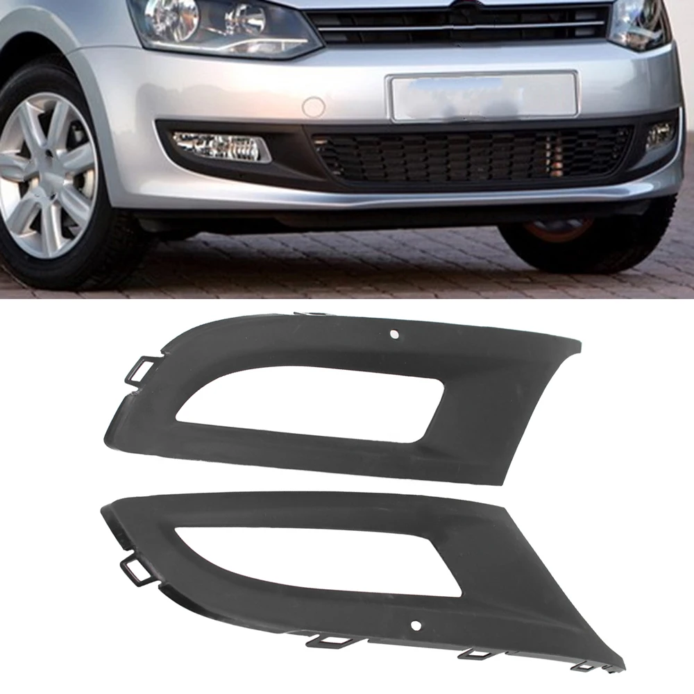 1 Pair Front Bumper  Fog Lamp Grille Cover For VW Polo 6R MK5 2009 2010 2011 2012 2013 2014 2015 6R0853665D 6R0853666D