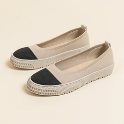 DIMANYU Loafer Shoes Woman 2024 New Knitted Casual Round Toe Shallow Ladies Shoes Flat Pedal Lazy Shoe Woman