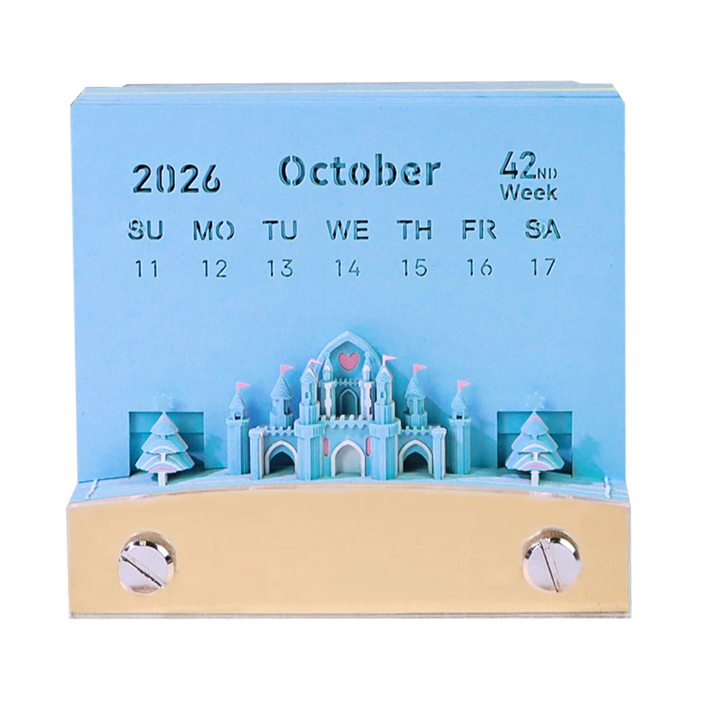 2027 Calendar 3D Memo Pad With Led Lights Creative Desk Calendar Diy Paper Carving Art Craft Novel Gift For Party Favor