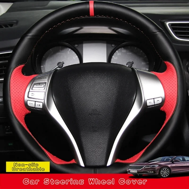

DIY Genuine Leather Steering Wheel Cover For Nissan Teana 2013-2018 Altima 2013-2018 Rogue Qashqai X-Trail 2014 2015 2016 2017