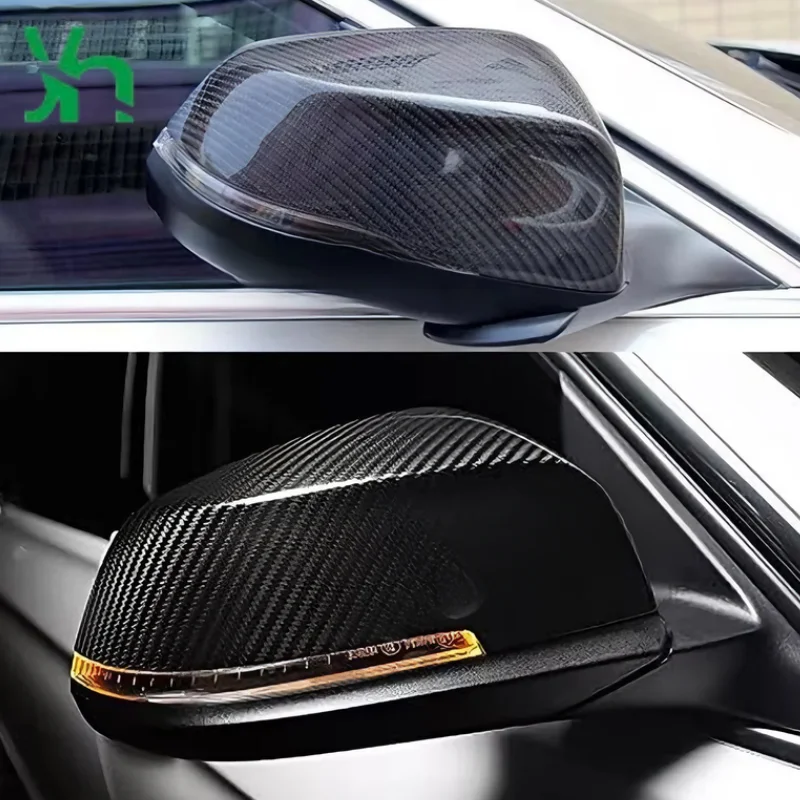 غطاء مرآة جانبية من ألياف الكربون للمحرك الأمامي، التصاق من ألياف الكربون الجافة لسيارة BMW 5 Series F10 | F18 (2010-2013) الملحقات الخارجية #4