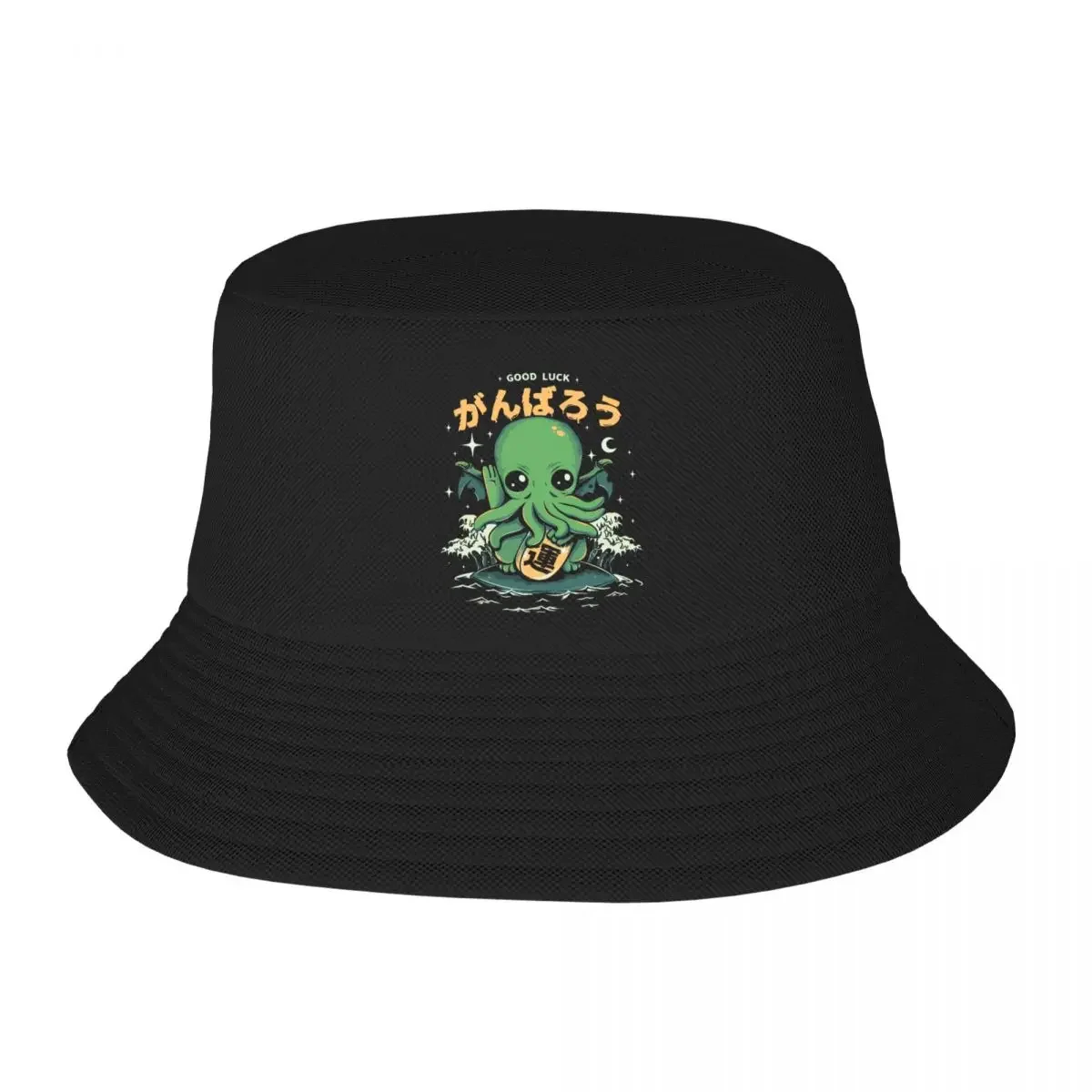 Custom Funny Kaiju Cthulhu Bucket Hat Women Men Fashion Summer Outdoor Sun Kawaii Japanese Monster Octopus Fisherman Cap