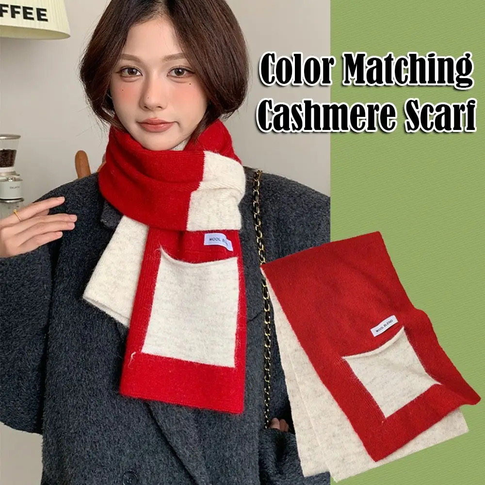 

Модный утолщенный кашемировый шарф, теплый цветной вязаный шерстяной шарф, женский Echarpe