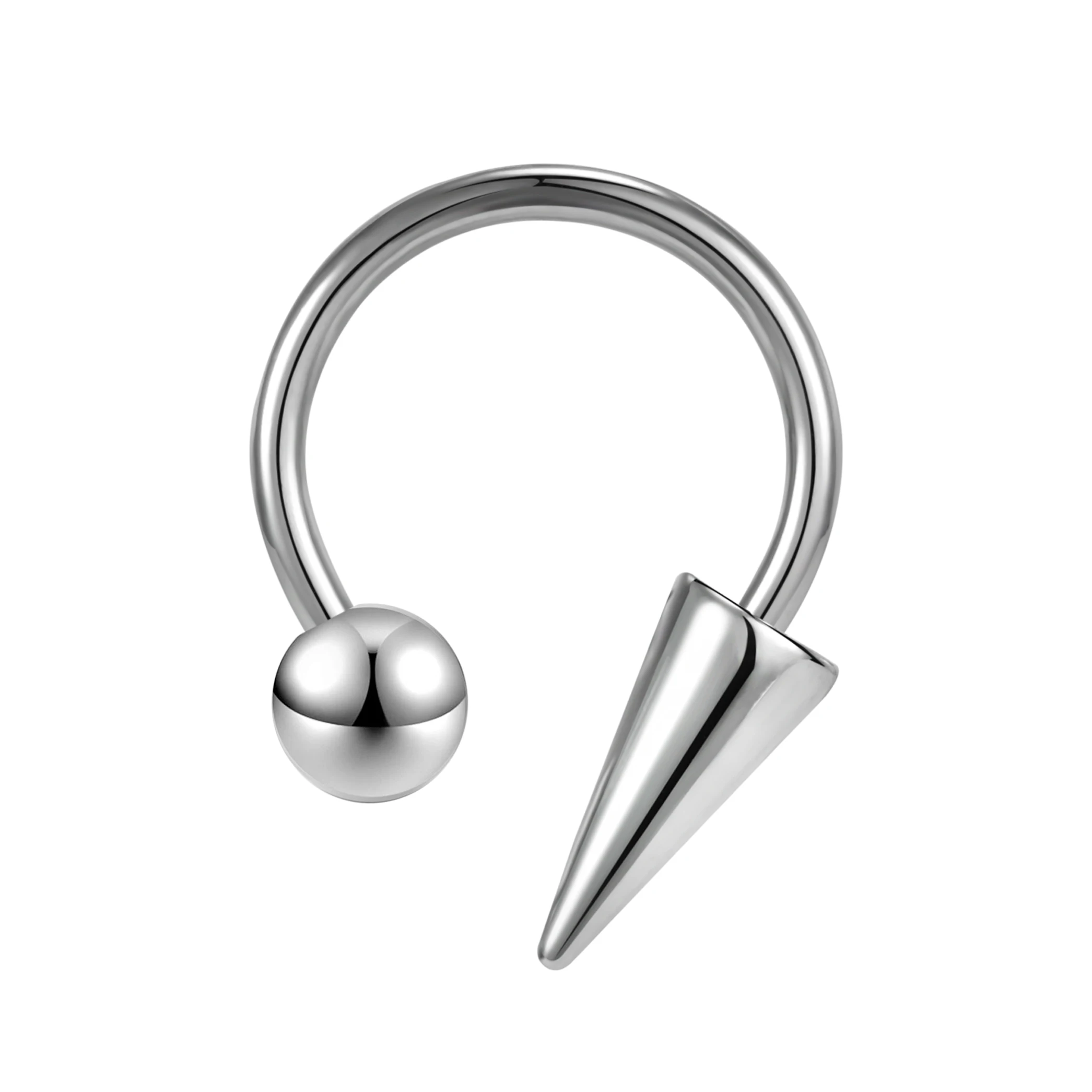 ZS 16G Kegel Septum Ring Edelstahl Hufeisen Nasenpiercing Spike Lippenringe Schwarz Farbe Tragus Helix Ohrring Körperschmuck