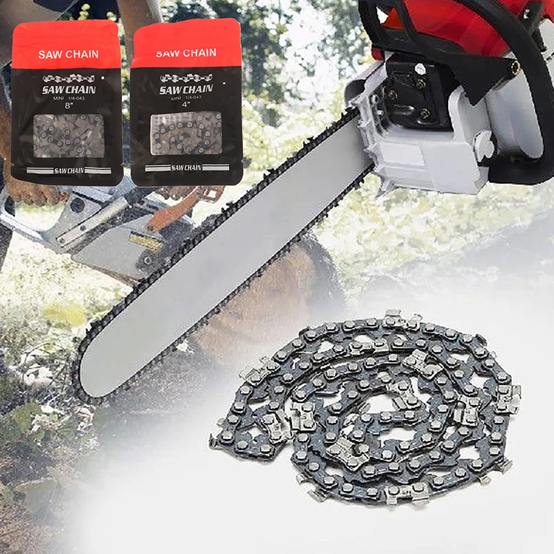 Reliable 4/6/8/12/14/16 Inch Chainsaw Chain Blades, Metal Link Chainsaw Spare Parts for Electric and Wood-Cutting Saws