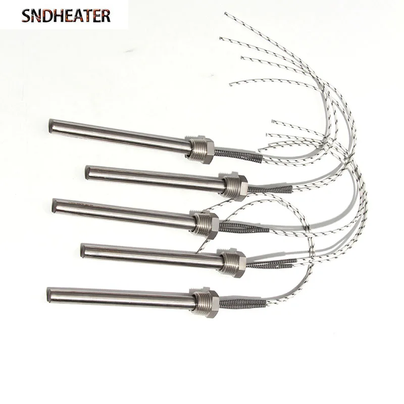 

SNDHEATER 12V/24V/48V Low Pressure DC Heating Rod DN15/21mm Thread Catridge Heater 304SS Tube 16x100/150mm 50W/100W/200W 1pc