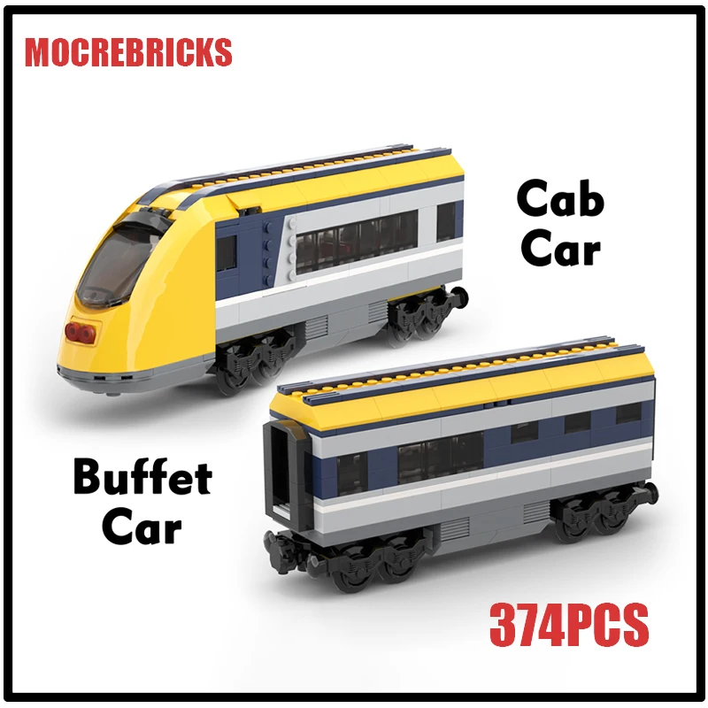 

City Railway Transport Vehicles MOC Building Block Cab Car & Buffet Car Series Sets Model Assembly Bricks Toys Holiday Gifts