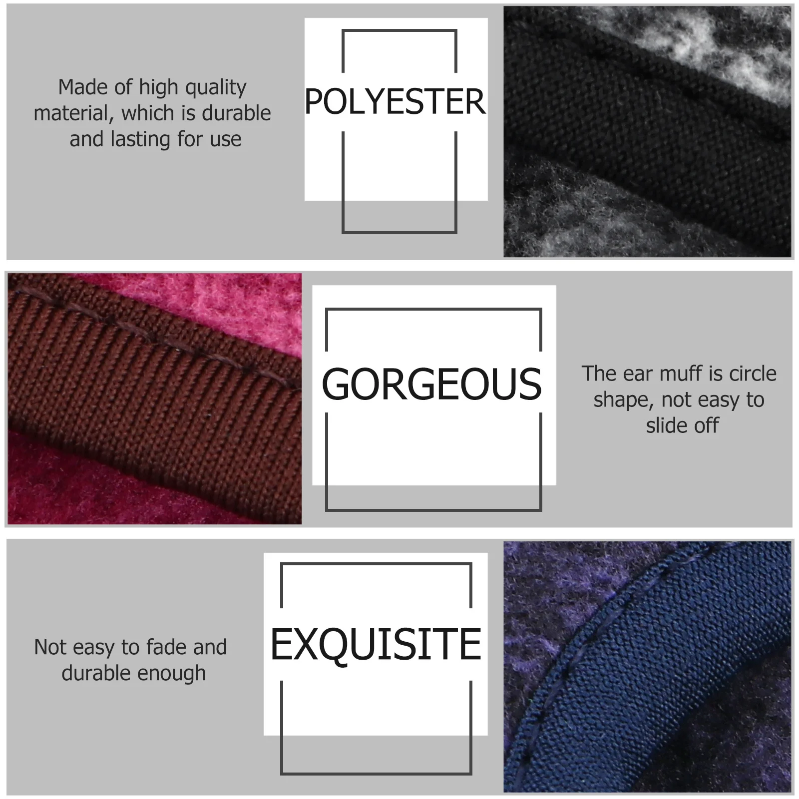 3 個のイヤーウォーマーヘッドバンド フリーサイズ ほとんどの人にフィットする伸縮性のある防寒ヘアバンド スキー、ハイキング、スノーボード、日常着用に