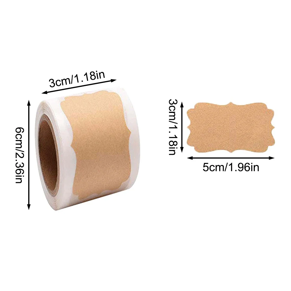 300 Stickers/Rolls/30x50mm Kraft Paper Blank Decorative Stickers Stickers Diy Stickers Baking Packaging Stickers Labels image 6