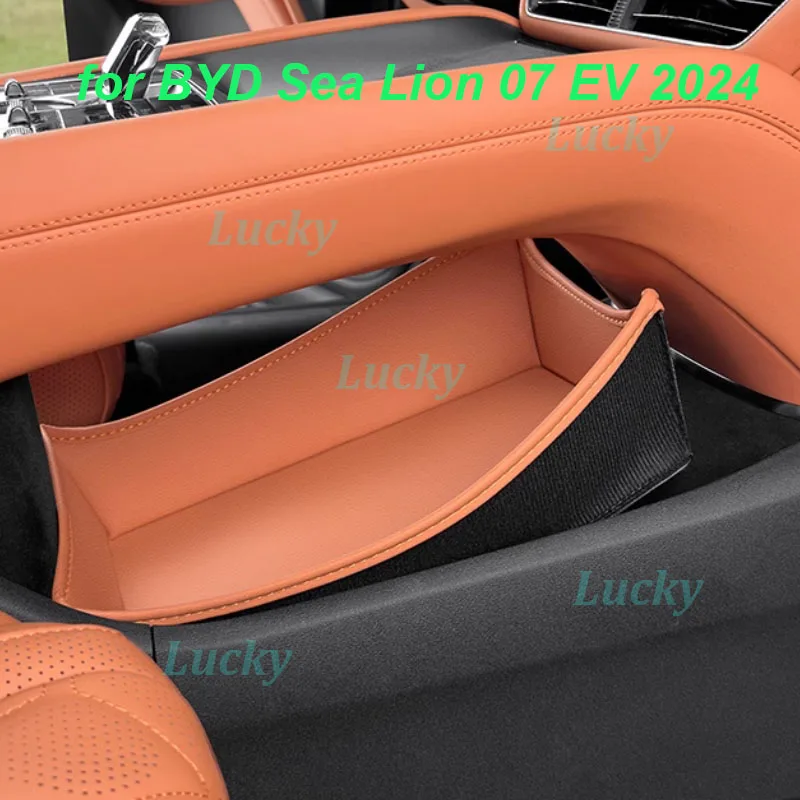 

Car Under Central Console Leather Storage Pad for BYD Sea Lion 07 EV 2024 Armrest Storage Pocket Cover Interior Accessories