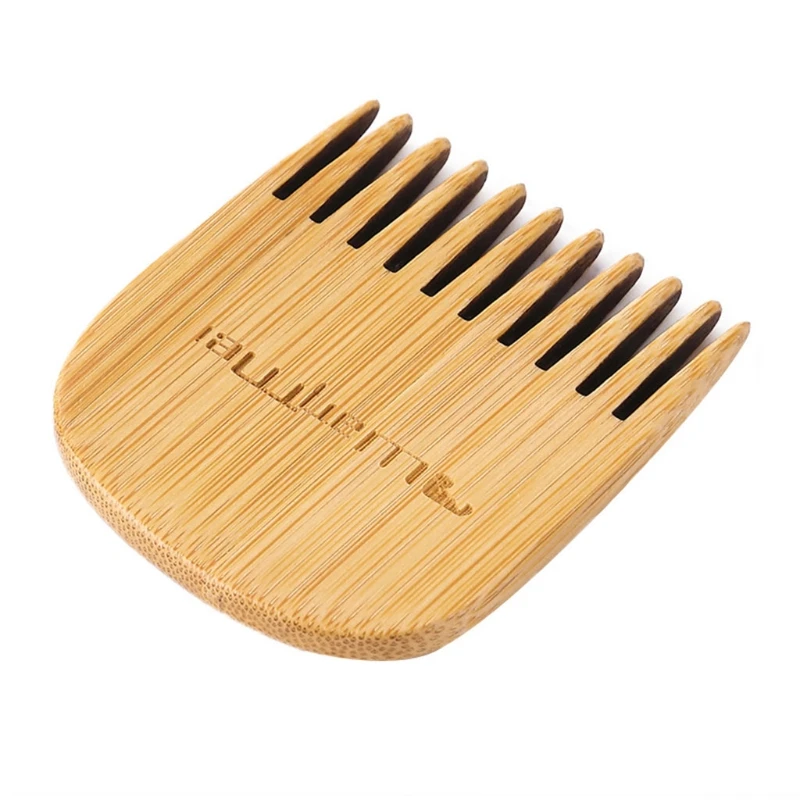 652f bolso caixa bambu pente cuidados com a barba para homens menino dente cabelo desembaraçador pente