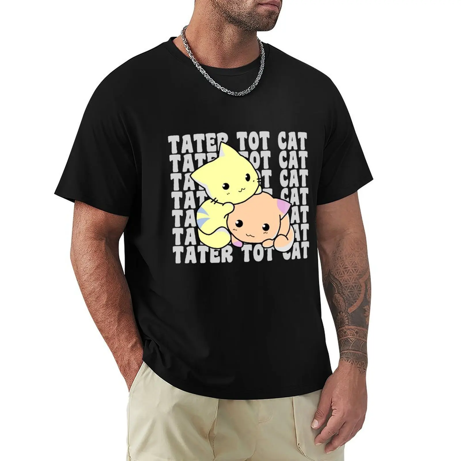 tater tot cat T-Shirt Soft Stretch Short Sleeve Top